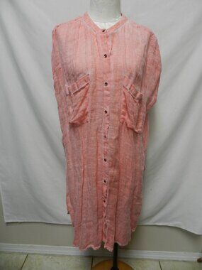 Holding Horses Anthropologie 100% Linen maxi tunic shirt dress cover-up Size XL